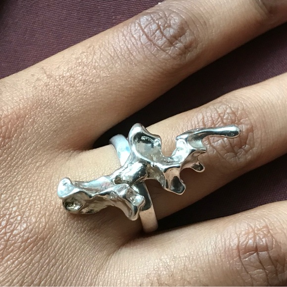 Sterling Silver Free Form Ring Size 5.5 - Picture 14 of 16